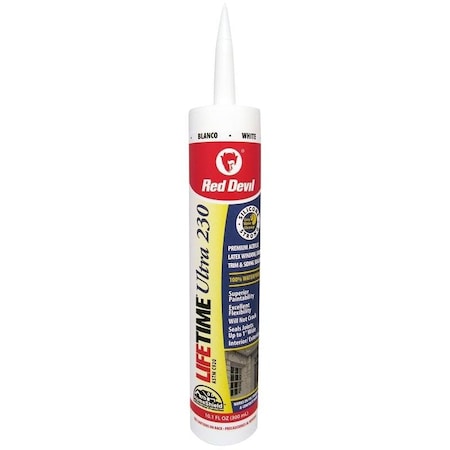 Lifetime 0 Acrylic Sealant, White, 40 To 90 Deg F, 101 Floz Cartridge